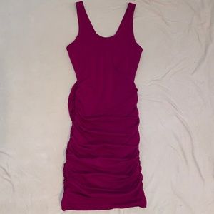 Express Maroon Ruched Sleeveless Cocktail Dress